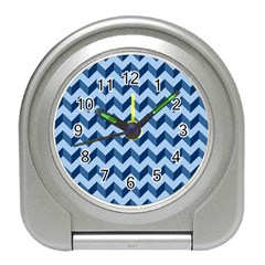 Modern Retro Chevron Patchwork Pattern Travel Alarm Clocks