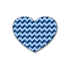 Modern Retro Chevron Patchwork Pattern Heart Coaster (4 Pack) 