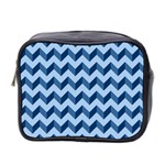 Modern Retro Chevron Patchwork Pattern Mini Toiletries Bag 2-Side Front