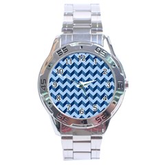 Modern Retro Chevron Patchwork Pattern Stainless Steel Men s Watch