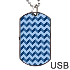 Modern Retro Chevron Patchwork Pattern Dog Tag Usb Flash (two Sides) 