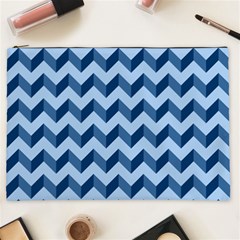 Modern Retro Chevron Patchwork Pattern Cosmetic Bag (xxl) 