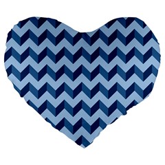 Modern Retro Chevron Patchwork Pattern Large 19  Premium Heart Shape Cushions