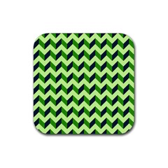 Modern Retro Chevron Patchwork Pattern Rubber Coaster (square) 