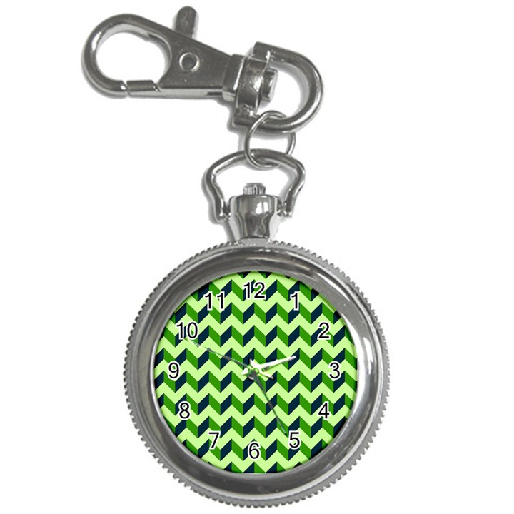 Modern Retro Chevron Patchwork Pattern Key Chain Watches