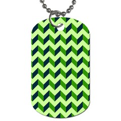 Modern Retro Chevron Patchwork Pattern Dog Tag (one Side)