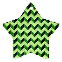 Modern Retro Chevron Patchwork Pattern Star Ornament (two Sides)  by GardenOfOphir