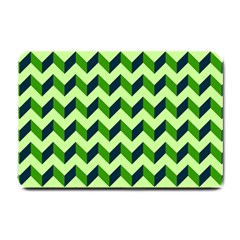 Modern Retro Chevron Patchwork Pattern Small Doormat  by GardenOfOphir