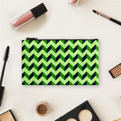 Modern Retro Chevron Patchwork Pattern Cosmetic Bag (small) 