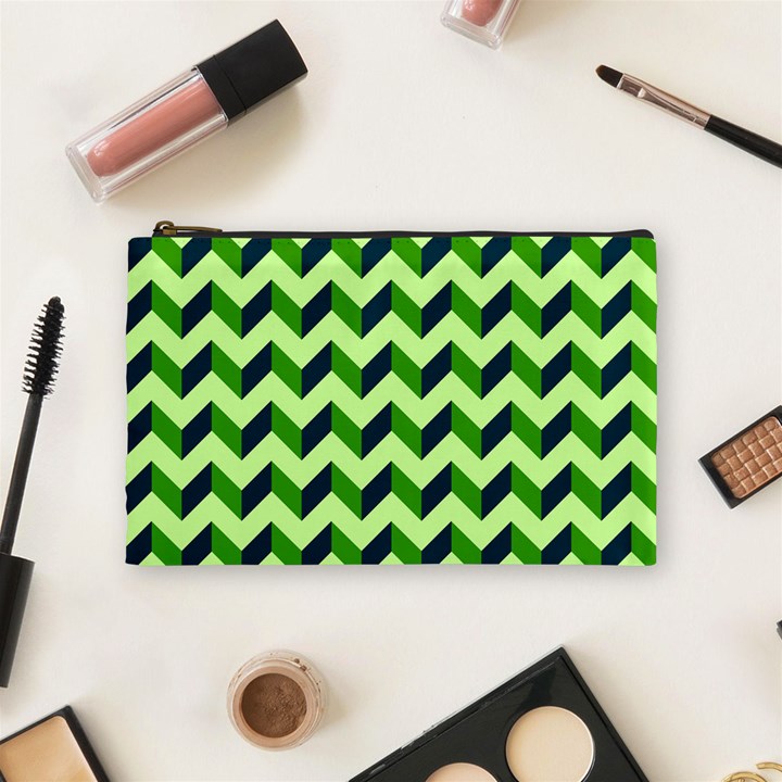 Modern Retro Chevron Patchwork Pattern Cosmetic Bag (Medium) 