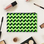 Modern Retro Chevron Patchwork Pattern Cosmetic Bag (Medium)  Back