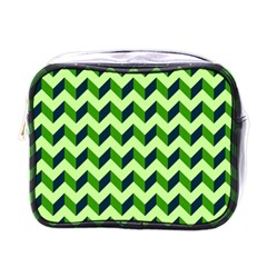 Modern Retro Chevron Patchwork Pattern Mini Toiletries Bags by GardenOfOphir