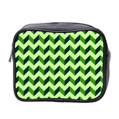 Modern Retro Chevron Patchwork Pattern Mini Toiletries Bag 2-side