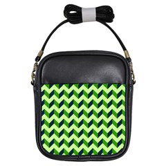 Modern Retro Chevron Patchwork Pattern Girls Sling Bags