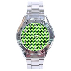 Modern Retro Chevron Patchwork Pattern Stainless Steel Men s Watch by GardenOfOphir