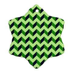 Modern Retro Chevron Patchwork Pattern Ornament (snowflake)  by GardenOfOphir