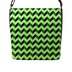 Modern Retro Chevron Patchwork Pattern Flap Messenger Bag (l) 