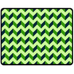 Modern Retro Chevron Patchwork Pattern Double Sided Fleece Blanket (medium) 