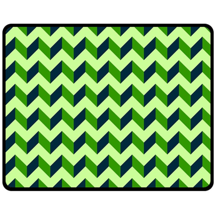 Modern Retro Chevron Patchwork Pattern Double Sided Fleece Blanket (Medium) 