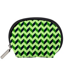 Modern Retro Chevron Patchwork Pattern Accessory Pouches (small) 