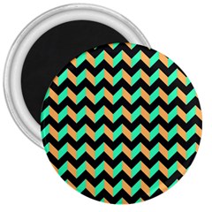 Modern Retro Chevron Patchwork Pattern 3  Magnets