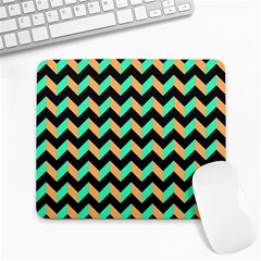 Modern Retro Chevron Patchwork Pattern Large Mousepads by GardenOfOphir