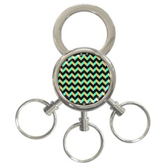 Modern Retro Chevron Patchwork Pattern 3-ring Key Chains