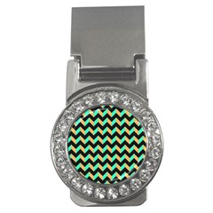 Modern Retro Chevron Patchwork Pattern Money Clips (cz) 