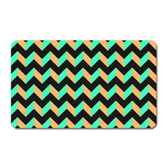 Modern Retro Chevron Patchwork Pattern Magnet (rectangular) by GardenOfOphir