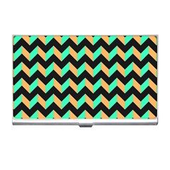 Modern Retro Chevron Patchwork Pattern Business Card Holders