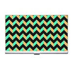 Modern Retro Chevron Patchwork Pattern Business Card Holders Front