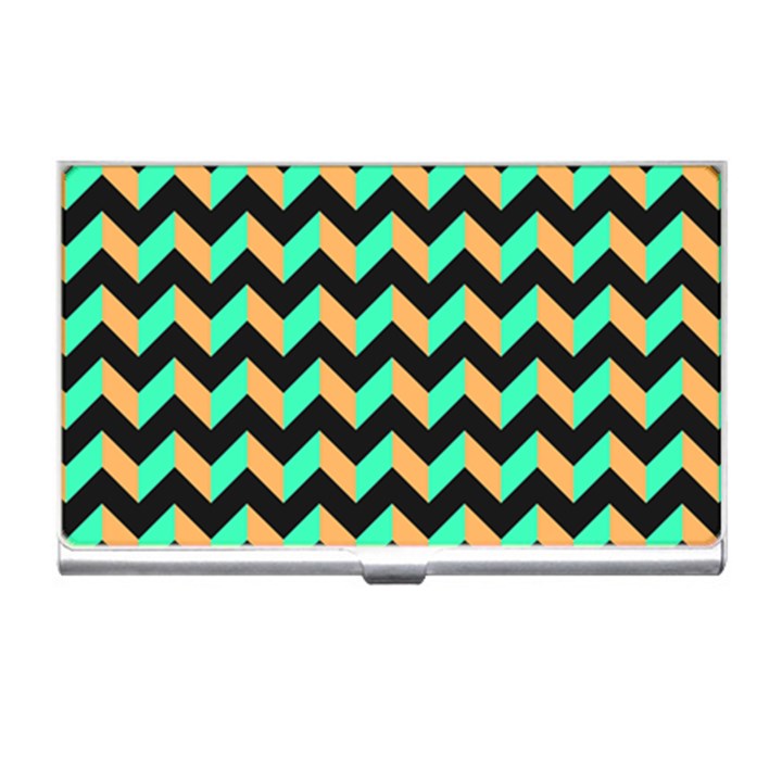 Modern Retro Chevron Patchwork Pattern Business Card Holders