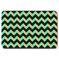 Modern Retro Chevron Patchwork Pattern Large Doormat 