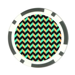 Modern Retro Chevron Patchwork Pattern Poker Chip Card Guards