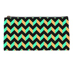 Modern Retro Chevron Patchwork Pattern Pencil Cases by GardenOfOphir