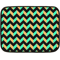 Modern Retro Chevron Patchwork Pattern Double Sided Fleece Blanket (mini) 