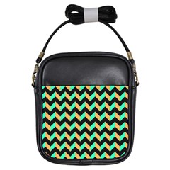 Modern Retro Chevron Patchwork Pattern Girls Sling Bags