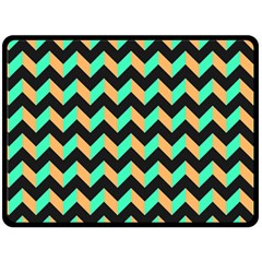 Modern Retro Chevron Patchwork Pattern Fleece Blanket (large) 