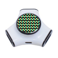 Modern Retro Chevron Patchwork Pattern 3-port Usb Hub by GardenOfOphir