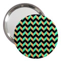 Modern Retro Chevron Patchwork Pattern 3  Handbag Mirrors