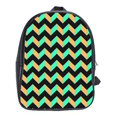 Modern Retro Chevron Patchwork Pattern School Bags (xl) 