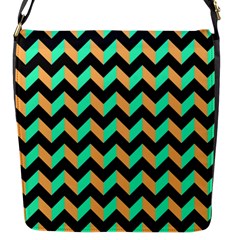 Modern Retro Chevron Patchwork Pattern Flap Messenger Bag (s) by GardenOfOphir