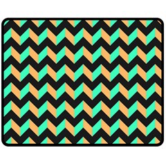 Modern Retro Chevron Patchwork Pattern Double Sided Fleece Blanket (medium)  by GardenOfOphir