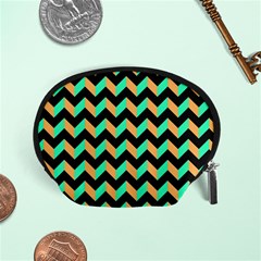 Modern Retro Chevron Patchwork Pattern Accessory Pouches (small) 