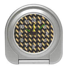 Modern Retro Chevron Patchwork Pattern Travel Alarm Clocks