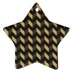 Modern Retro Chevron Patchwork Pattern Star Ornament (two Sides)  by GardenOfOphir