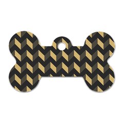 Modern Retro Chevron Patchwork Pattern Dog Tag Bone (two Sides)