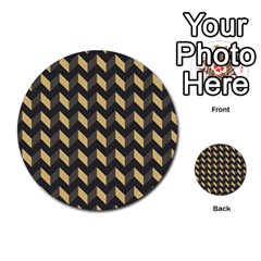 Modern Retro Chevron Patchwork Pattern Multi-purpose Cards (round)  by GardenOfOphir