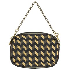 Modern Retro Chevron Patchwork Pattern Chain Purses (two Sides) 