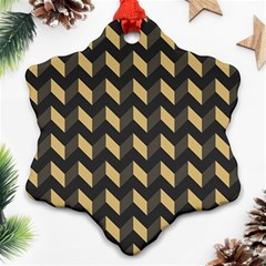 Modern Retro Chevron Patchwork Pattern Ornament (snowflake)  by GardenOfOphir